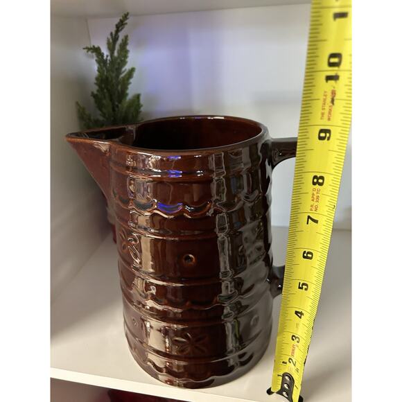 Marcrest 9” Pitcher Daisy And Dot Large 2 qt Oven Proof Stoneware Vintage USA - Picture 4 of 8